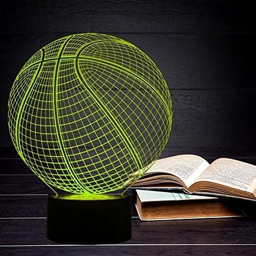 Basketball 3D Illusjonslampe, LED Nattlys for Barn Bursdag