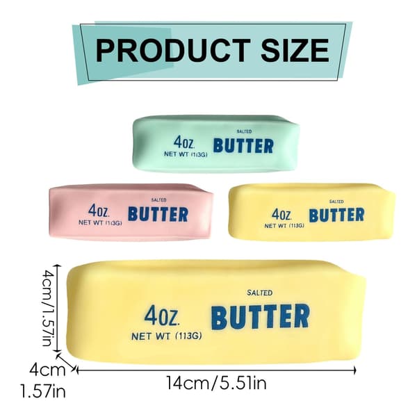 Pärlfylld smörblock-fidgetleksak, mjuk TPR knaprig formbar klämleksak för daglig handlek Butter