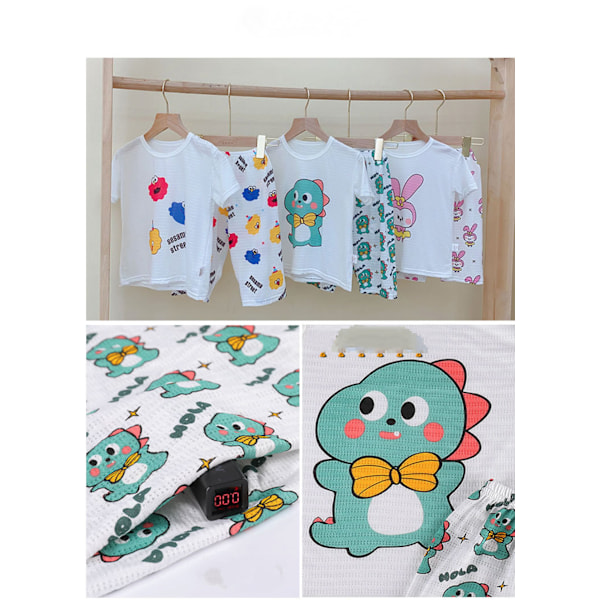 Toddler Unisex 2-delat pyjamas set, L (Lilla dinosaurien)