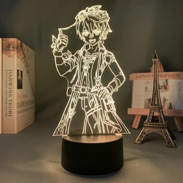 Genshin Impact Barbara lampe Kul 3D Illusjon Nattlampe Hjem