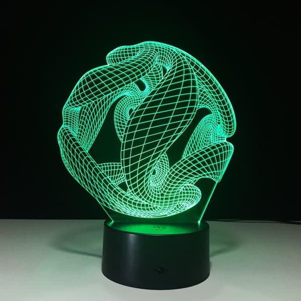 Kunstnerisk Abstraksjon Moderne 3D USB Nattlys Fargerik Colo