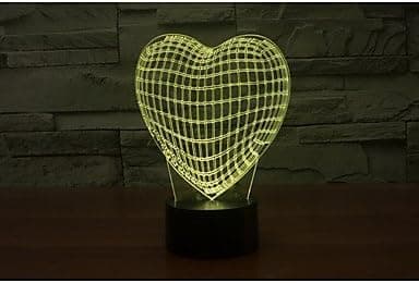Ny 3D Kærlighedshjerte Natlampe Touch Switch Bord Skrivebord Optisk