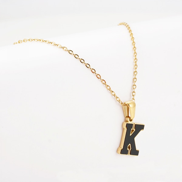 18k Guldpläterat Halsband med Bokstav, Rostfritt Stål Initial A-Z