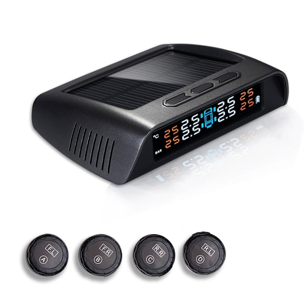 USB Laddningsbar Solcellsbil TPMS Trådlöst Däcktryck HD Digital Display Automatisk Alarmverktyg