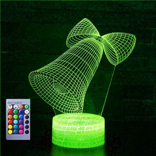 3D Jul Klocka Nattljus Bordsskiva Optisk Illusion La