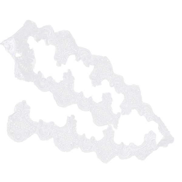 Dekorativ spets pärlband polyester broderad lapp kläder dekor tillbehör 1 YardWhite