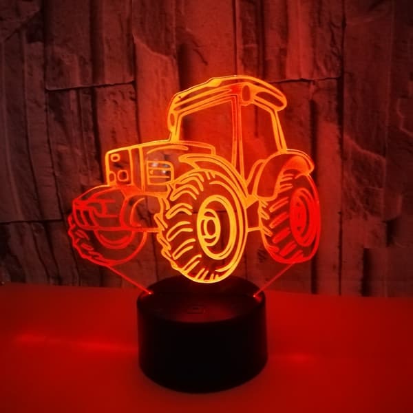 Traktor 3D Nattlys med Fjernkontroll og Berøringskontroll, Flere