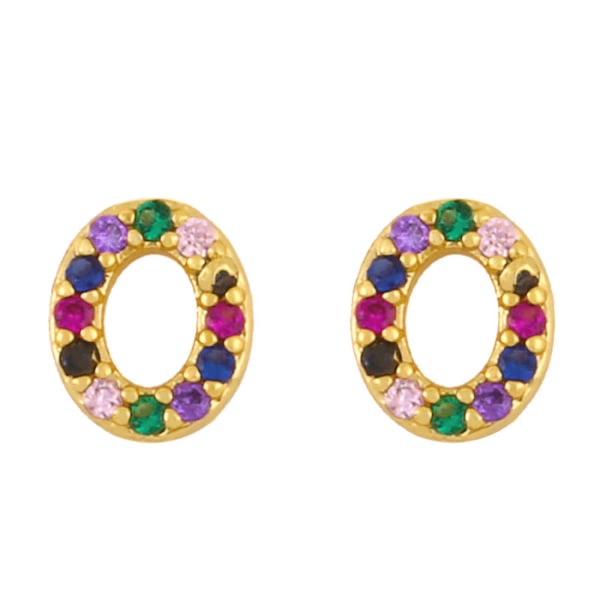 Örhängen  Post Rainbow Cubic Zirconia Guldpläterad