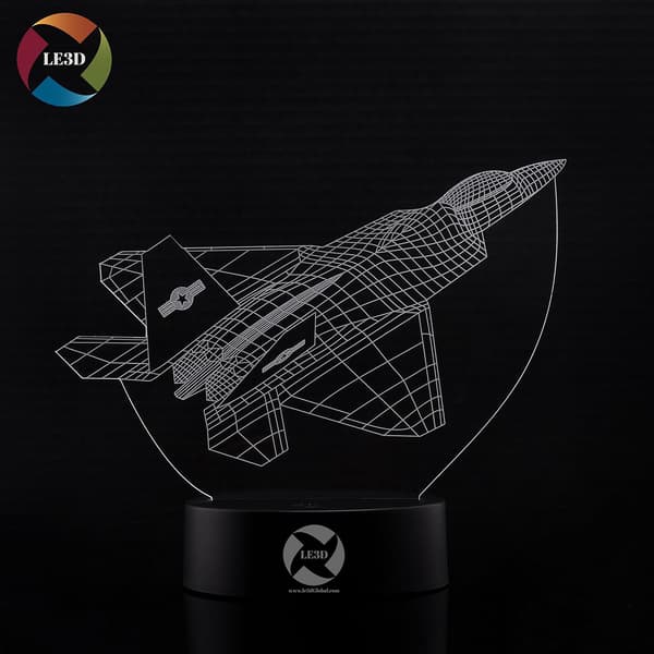 3D Optisk Illusions Natlampe - 7 LED Farveskiftende Lampe