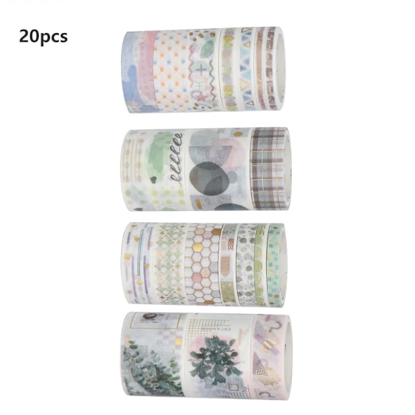 20 rullar/set dekorativ tejp för scrapbooking, maskeringstejp, gör-det-själv-hantverk (C01090)