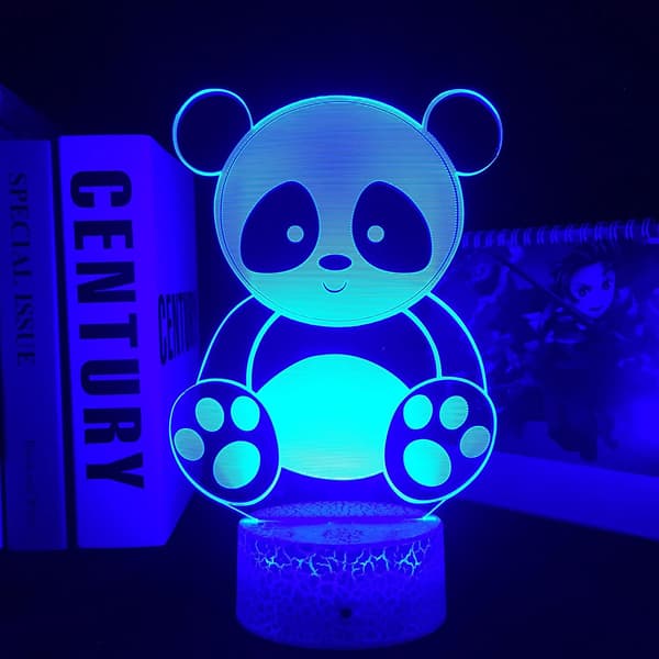 Sød Kæmpe Panda Natlampe, 3D Illusion Lys, LED Soveværelse D
