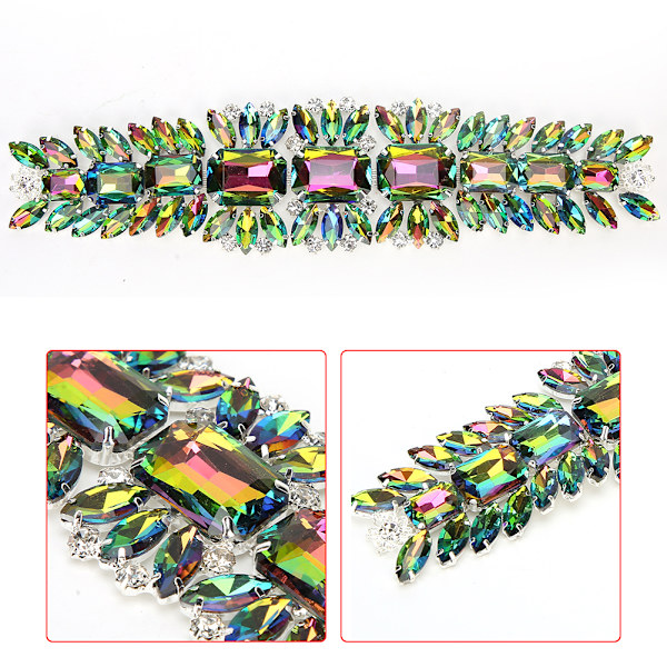 Krystall Rhinestone Kjede Bånd Håndverk Dekorasjon for Sying DIY Bryllupskjoler Vesker Sko Fargerike