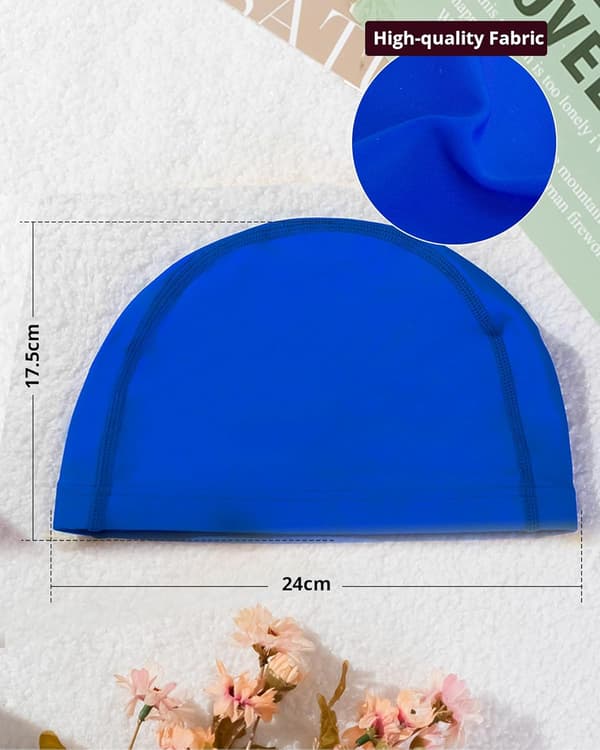 Simhätta i tyg – Bekväm, slitstark och hög elasticitet Blue