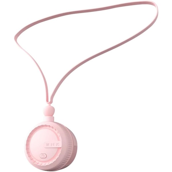 Portabel Halsfläkt Bladlös Halsfläkt 3 Hastigheter USB-Laddning Bärbar Fläkt Justerbar 360 Graders Rotation för Hemmakontor Resor (Rosa)