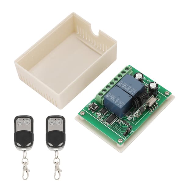 DC12V 2-kanals ABS-fjernkontrollbryter mottaker med 2 sendere kit