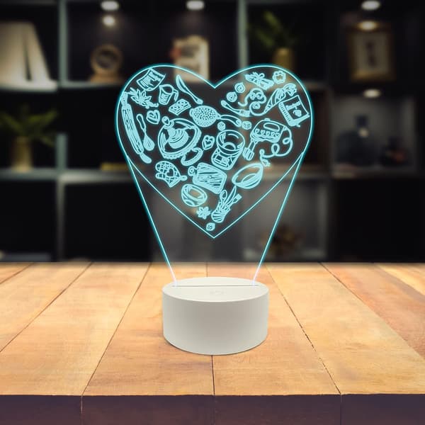 Bageri 3D LED-bordslampa, mixer dessert recept bakning Cakin