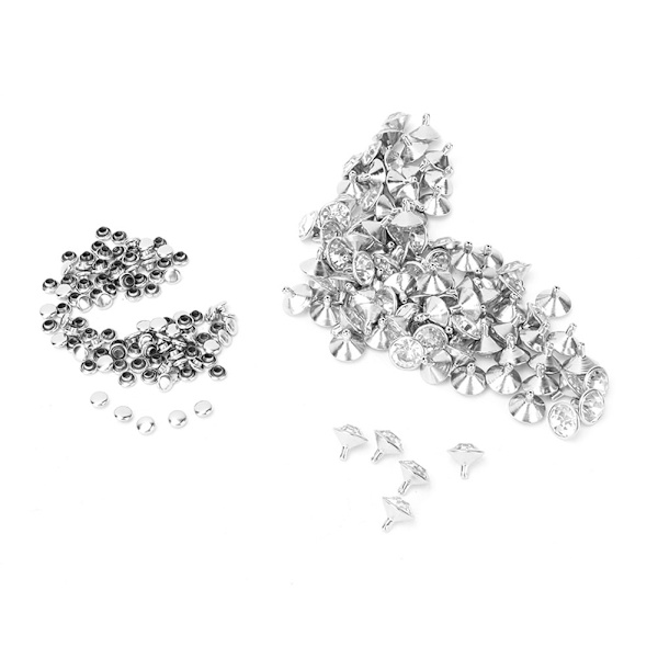 Tyg Kristall Inläggning Snabba Nitar 12mm Prickar Nitar Kepsen för DIY Läderhantverk Dekoration (Guld)