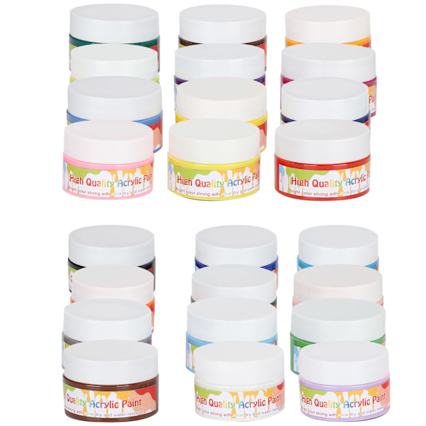 24 farver professionelt akrylfarvesæt DIY tegning maling pigment kunstner vægmaling