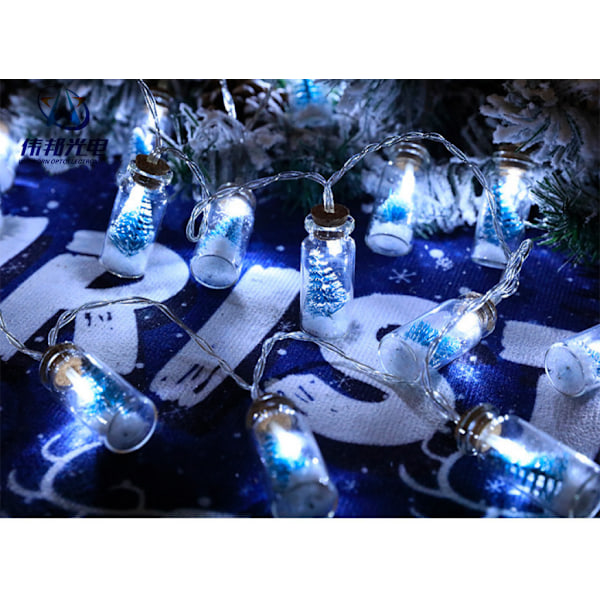 Julelys 20 LED Ønskeflaske Lyslenke Christ