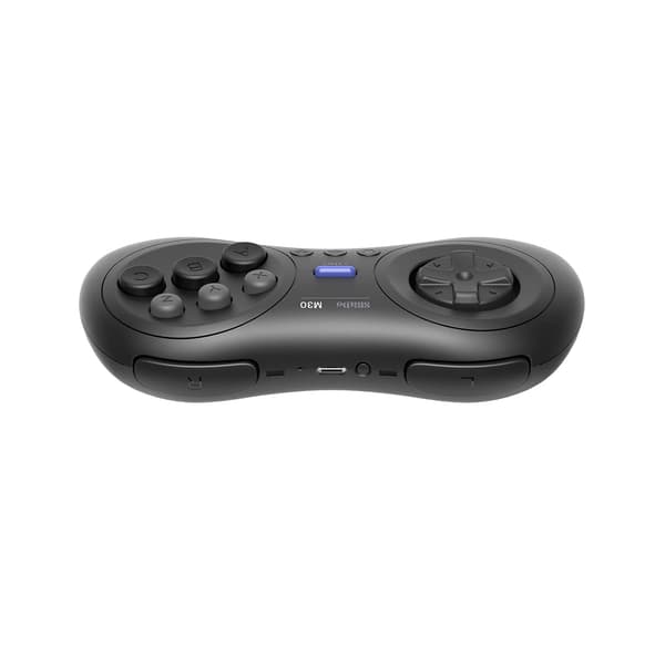 M30 Trådløs Bluetooth Controller Retro Gamepad til Switch, PC Windows, MacOS, Android, Raspberry Pi med Sega Genesis & Sega Mega Drive Style (Sort Black