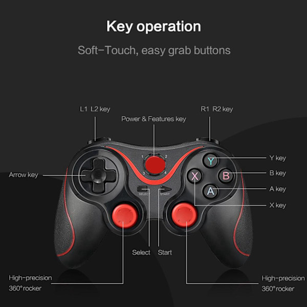 Trådløs Controller Spil Controller Bluetooth Gamepad Universal Gamepad Kompatibel til Android Tablet