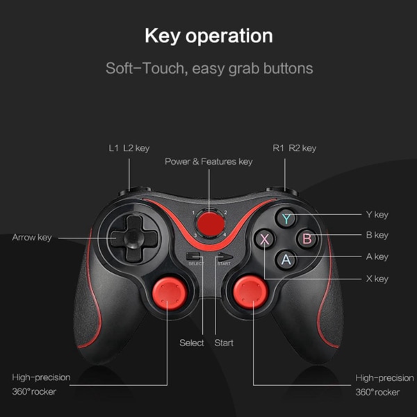 Trådlös handkontroll spelkontroll Bluetooth Gamepad Universal Gamepad Kompatibel för Android Tablet