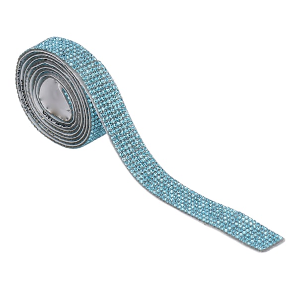 Rhinestone Strip Lake Blue 5yd Lengde Selvklistrende Glitrende Mye Brukt Krystallbånd for Fest Bryllup Hjem