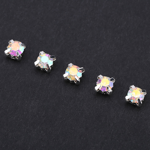5mm Sliver Claw AB Krystall Rhinestones for Håndverk og Dekorasjon 720 PCS (Farge)