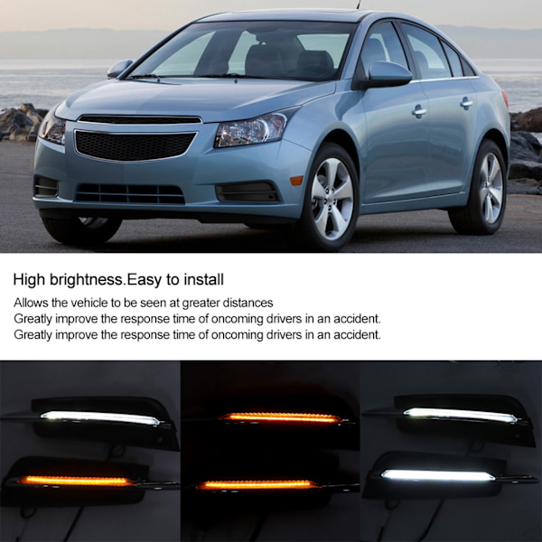 Auton LED-päiväajovalot sumuvalot sopivat Chevrolet Cruze 2009‑2013