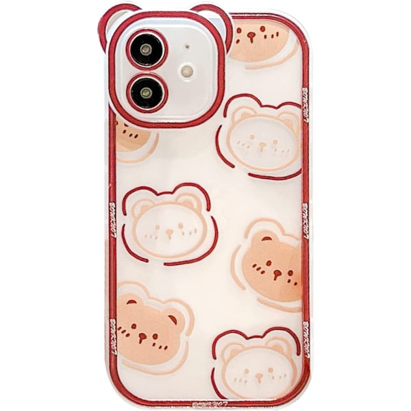 Kompatibel med iPhone 12 case Transparent söt ostbjörn