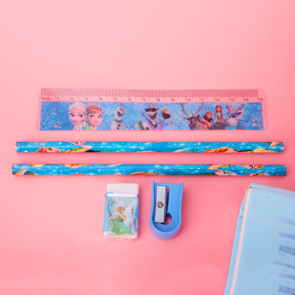 Kombination Stationery Set Cartoon Pennfodral 6-i-1 Kit för Barn Studenter Present (Princess)