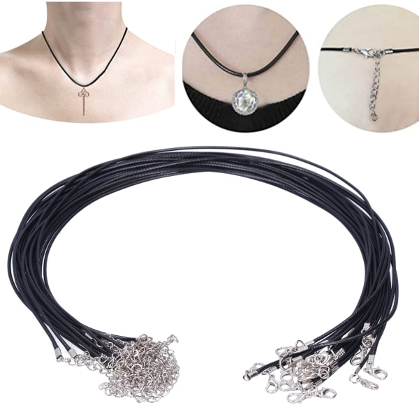 20Pcs Waxed Necklace Cords Hanging String for Pendants with Clasp DIY Jewelry Making Materials