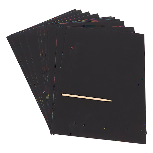 10 st DIY giftfria Scratch Art Paper Färgläggning Kort Skrapning Ritning Barn Leksak(8vo)