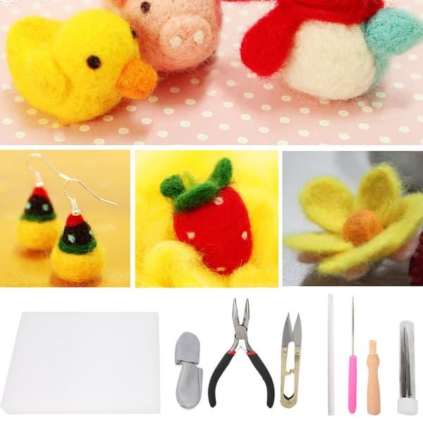 DIY HandCraft Wool Felting Tool Set Needle Felting Pen with Scissors Awl Pilers Tool Kit