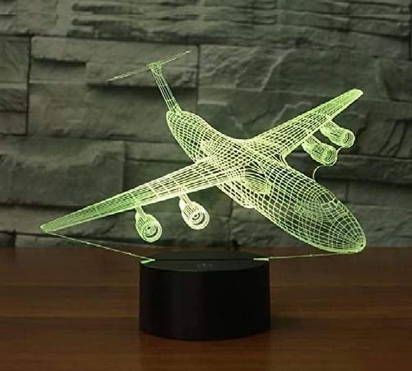 3D Abstrakt Flyvemaskine Airbus Natlampe Touch Switch 7