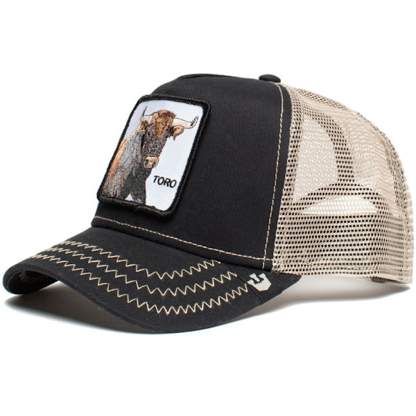 Unisex Animal Mesh Trucker Hat Square Patch Baseball Cap för