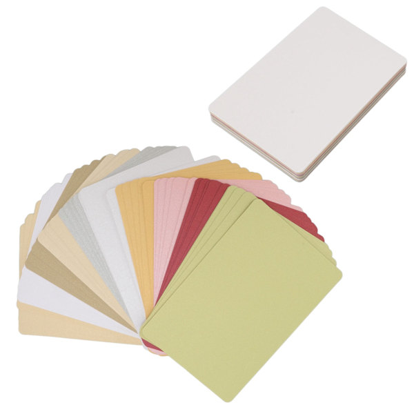 100 kpl helmiäiskartonkia pyöristetyt kulmat 15x10CM kova luonnon tekstuuri kumileimasin korttipaperi kutsuja kirjekuoria varten