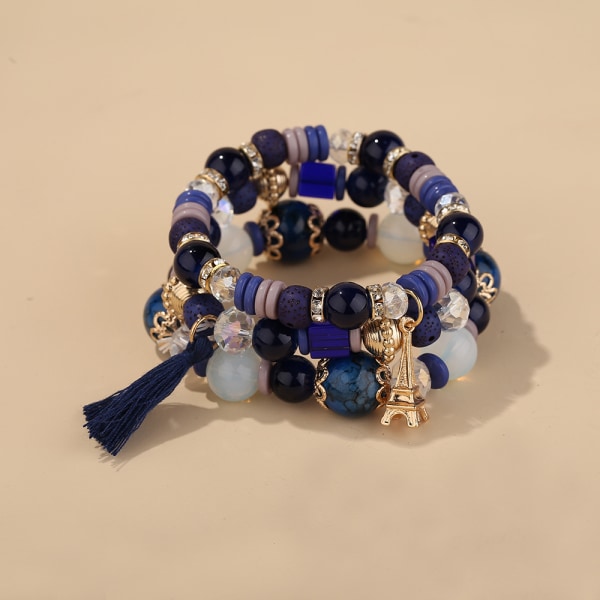 1 st Bohemian Stackable Bead Tassel Armband för Kvinnor Stre