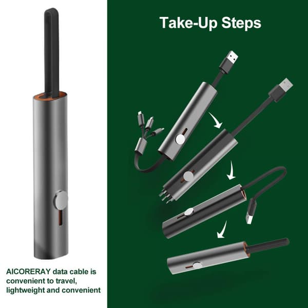 Metallisk tre-i-ett-datakabel typ-C Micro USB lämplig för
