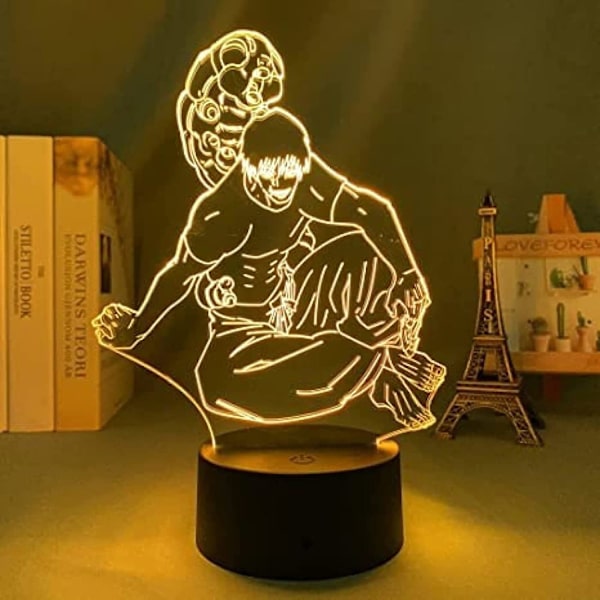 Jujutsu Kaisen Gojo 3D Illusions nattlampe med smart berøring, RGB-effekt, USB-kabeldrevet, kreativ japansk anime 3D-lampe - Ideell gave