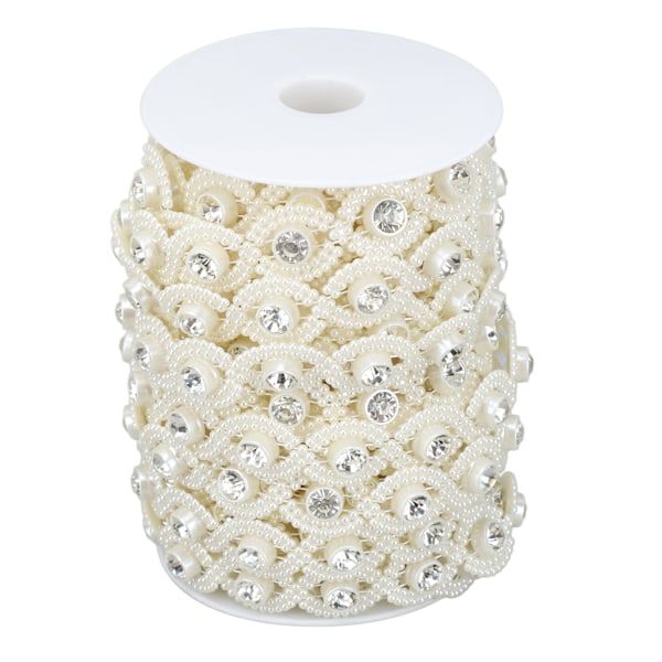 Perlekjede Halvside Flatback DIY Imitert Perlekjede med Rhinestone for Håndverk Håndarbeid