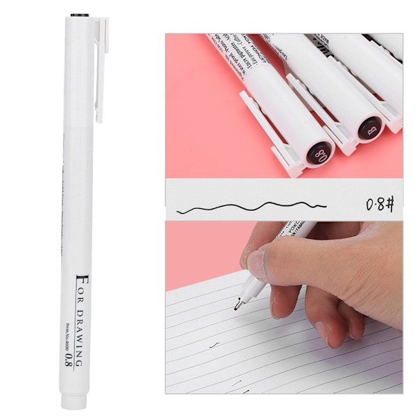 Micron Liner Tegnemarkører Fin Spids Sort Blæk til Sketching Anime Illustration(0.8mm)