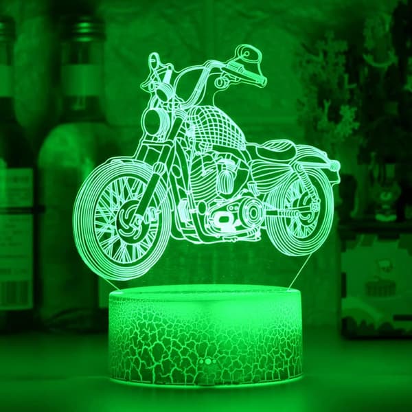 3D Illusion lampa Motorcykel Led Nattljus, Barn Sovrum