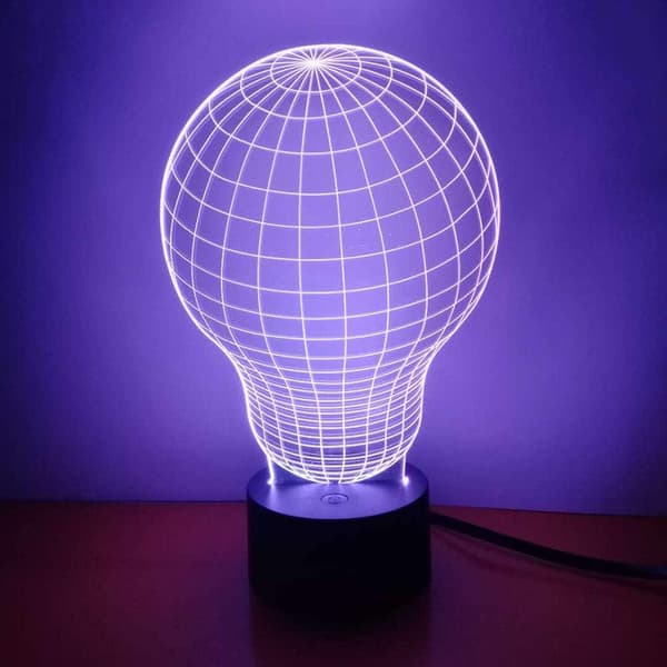3D Natlampe LED Illusionslampe Sengelampe Bordlampe, AT