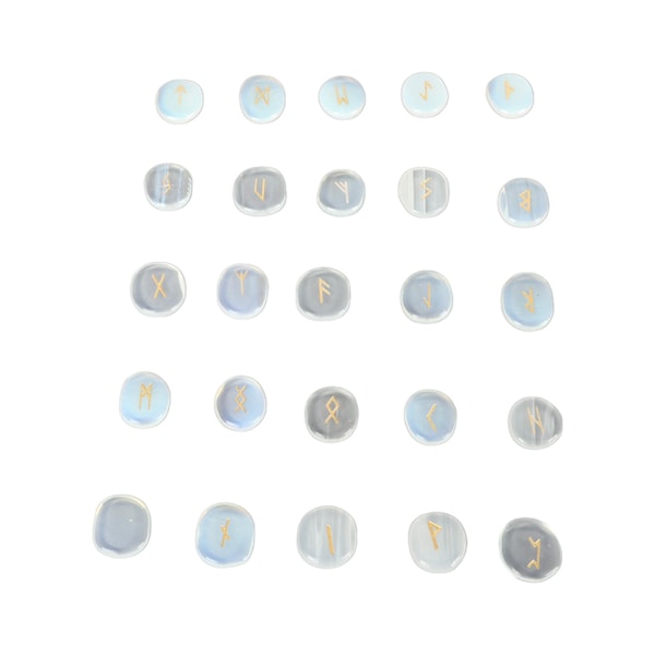 25 st naturliga runstenar set utsökta runor snidning meditationsstenar set för bön spådom läkning opal