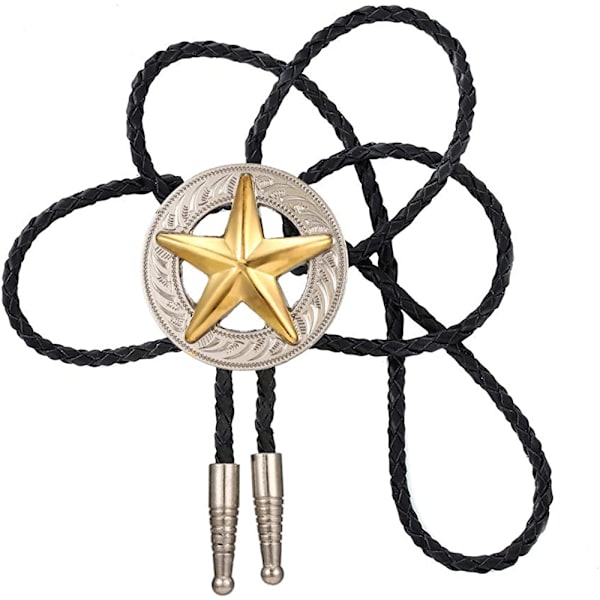 Fashion Western Cowboy Tie Shining Long Star Texas Bolo Tie