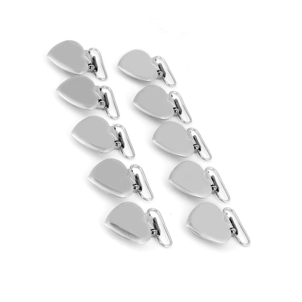 10 stk Metall Hjerteformet Innlegg Smokkholder Suspender Klips for Hjem Håndverk
