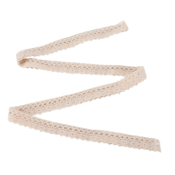 Spetsband DIY Bomullsnät 1,5 cm Bredd 20 Yards Utsökt Spetskant för Gardin Kläder Duk Present DekorationBeige