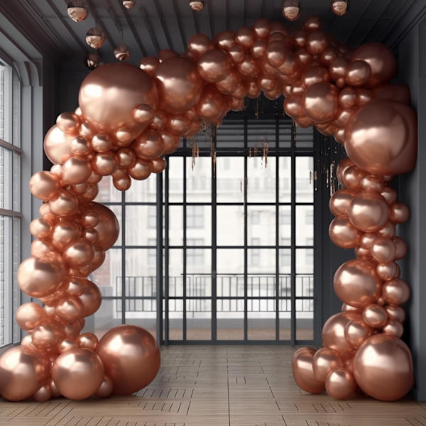 130 stk. metalliske rosaguldballoner i forskellige størrelser 18\" 12\" 10\" 5\" ballonbue guirlande sæt perfekt til fødselsdag, dimission, babyshower, bryllup, Pa Metallic Rose Gold