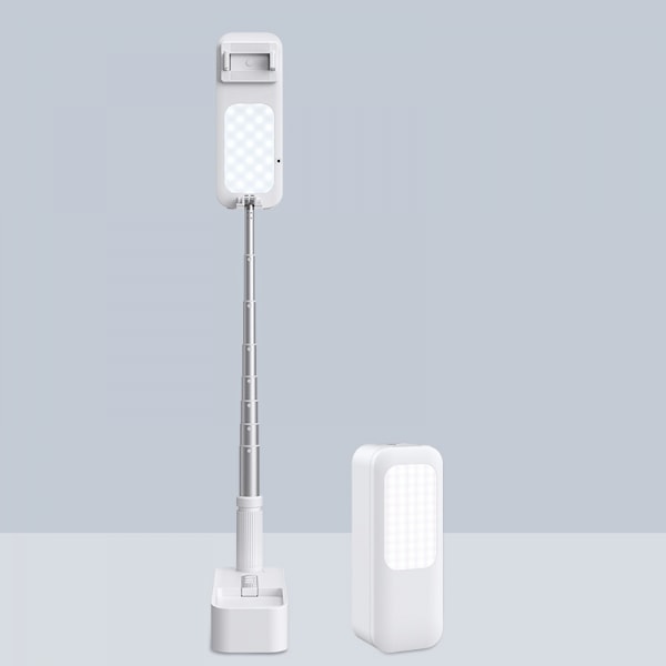 Bärbar telefonhållare stativ med trådlös dimbar LED-lampa